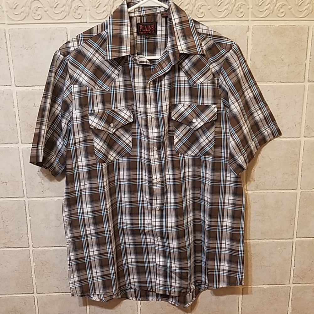 Plains Western Wear plaid button down